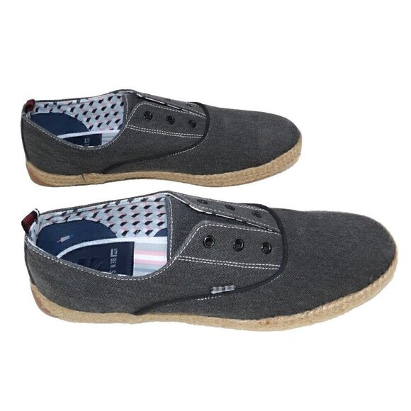 BEN SHERMAN gray canvas laceless loafers slip on shoes men\'s size 12 NEW NO TAGS main image 8